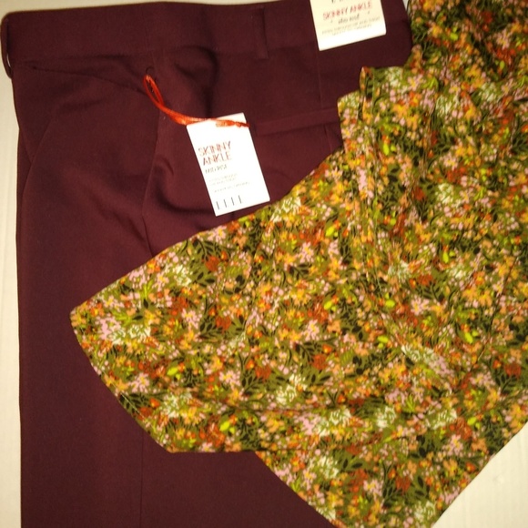 Maroon skinny pants by Elle - Picture 2 of 5